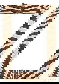 Zebra Hide Mirror: Zebra Hide Mirrorthe pulvinated surround covered in natural zebra hide, with a tuft of fur at the top.h. 44-1/2", w. 30-3/4"