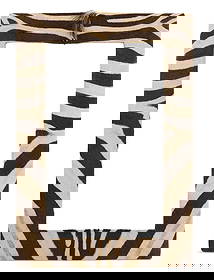 Zebra Hide Mirror: Zebra Hide Mirrorthe pulvinated surround covered in natural zebra hide, with a tuft of fur at the top.h. 44-1/2", w. 30-3/4"