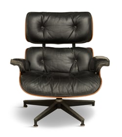 Early Charles Eames Leather Lounge Chair