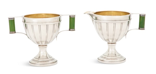 American Art Deco Sterling Silver Cream and Sugar