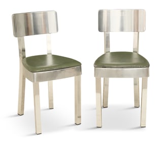 Pair of Labeled Gervasoni Aluminum Side Chairs