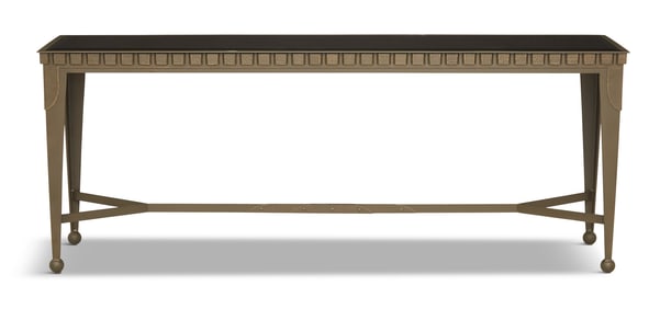 Custom David Mudge Metal and Glass Sofa Table