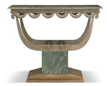 Custom David Mudge Marble and Metal Console