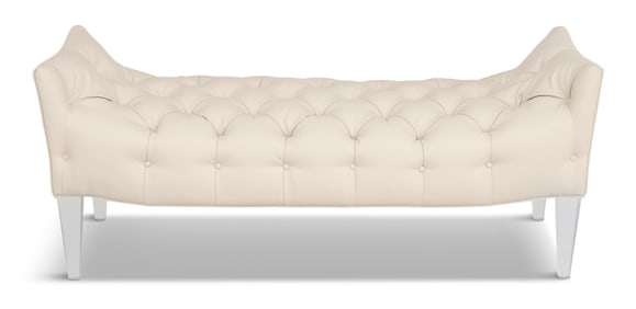 Lee Industries Tufted Leather Window Bench