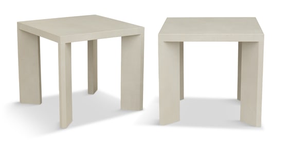 Pair of Carol Egan Tables in Holly Hunt Leather