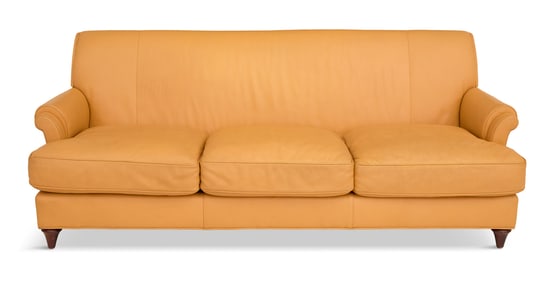 Baker Caramel Leather Sofa