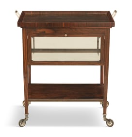 French Art Deco Macassar Ebony Bar Cart