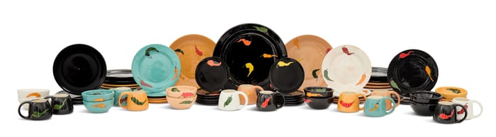 DeForest "Hot Plate" Pottery Dinner Service