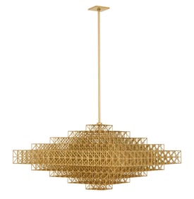 Roll & Hill Brass "Gridlock" Pendant Light