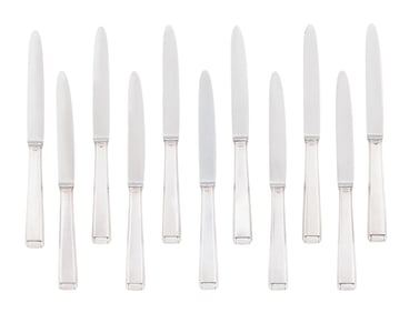 Eleven German Silverplate Art Deco Fruit Knives