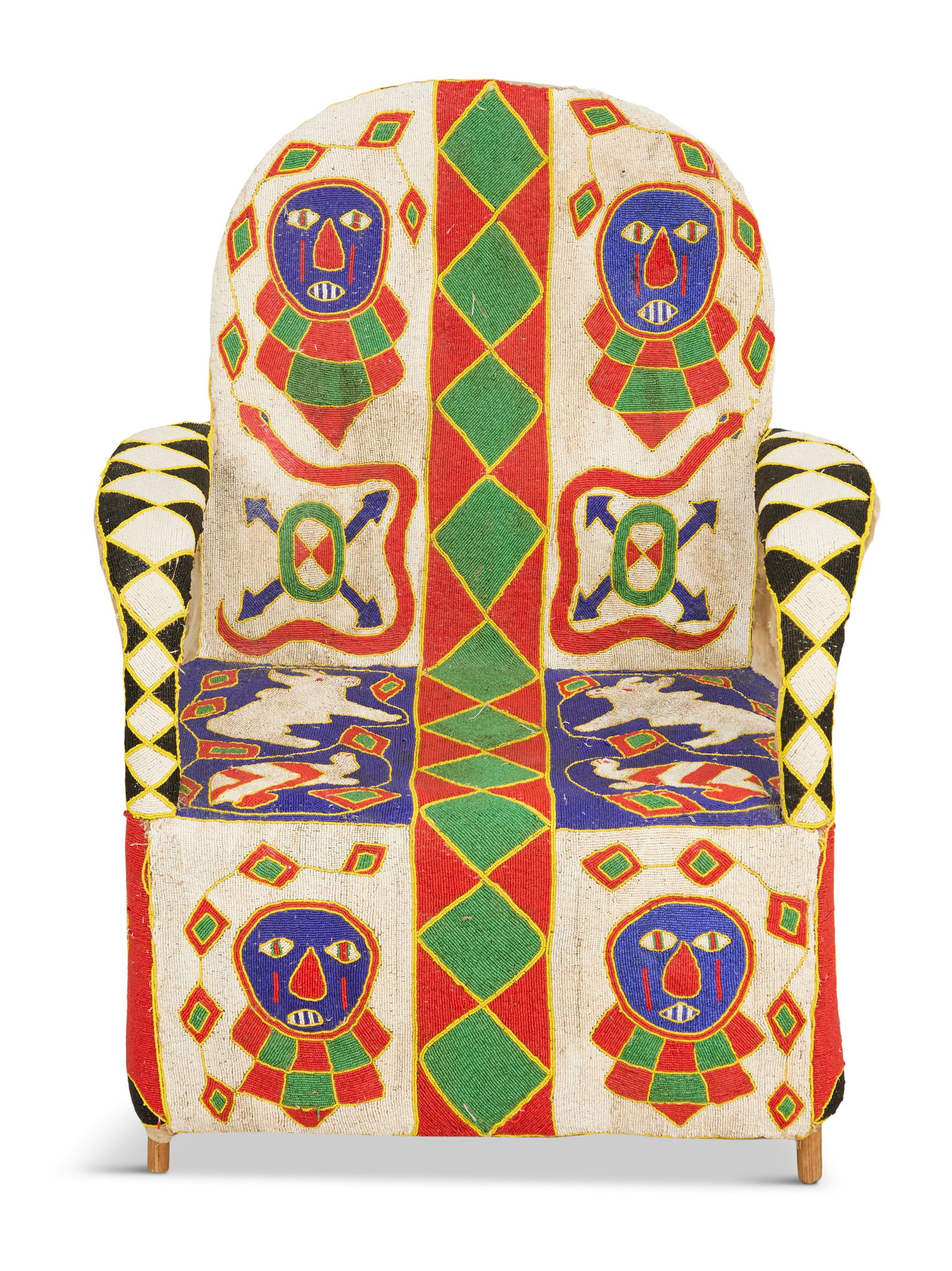 Nigerian Yoruba Beaded Armchair (1 of 5)