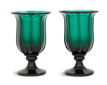 Pair of Portuguese Molded Glass Vases