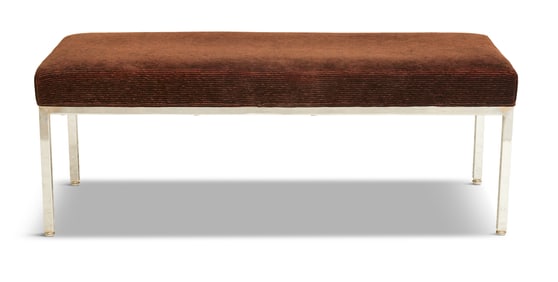 Mid-Century Modern Polished Steel Bench