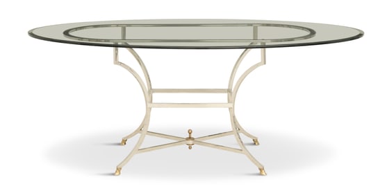 Maison Jansen Steel and Bronze Dining Table