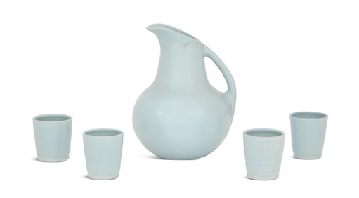 Shearwater "Alkaline Blue" Pitcher and Goblets