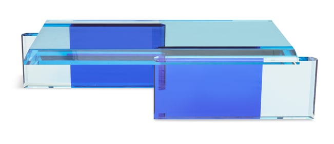 Acrylic Cocktail Table in the Brutalist Taste