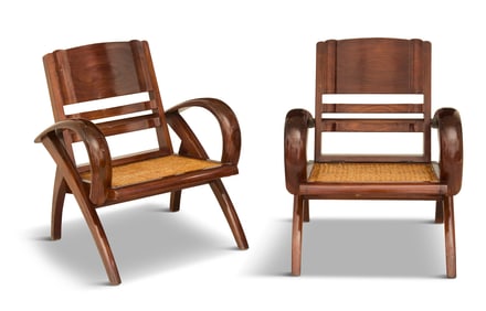 Pair of Art Deco Macassar Ebony Lounge Chairs