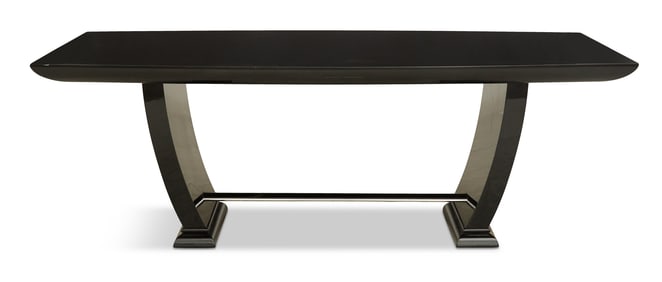 Fine Art Deco-Style Black-Lacquered Dining Table