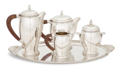 French Art Deco Silverplate Tea Set