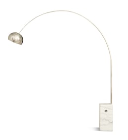 "Arco" Stainless Steel and Marble Floor Lamp