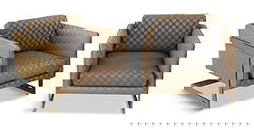 Pair of Thayer Coggin "989" Lounge Chairs: Pair of Thayer Coggin "989" Brutalist Lounge Chairsafter a Milo Baughman 1968 design, with polished nickel "T"-back frames, set with cushions, labeled.h. 25-1/2", w. 29-1/2", d. 30"