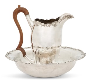 American Silverplate Ewer and Basin