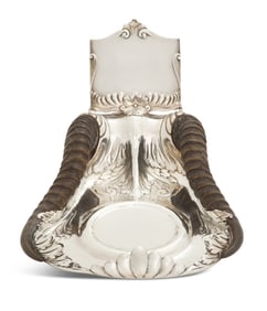 American Horn-Mounted Sterling Silver Desk Stand