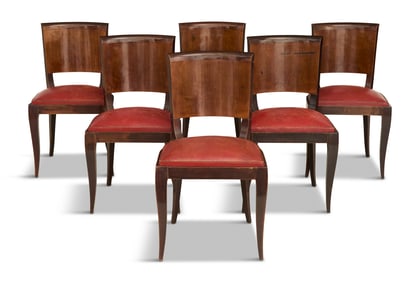 Suite of Six French Art Deco Dining Chairs