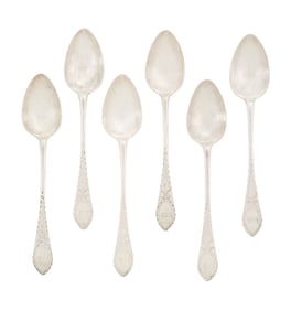 Six Rhode Island Federal Coin Silver Teaspoons