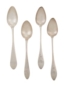 Four Pennsylvania Federal Coin Silver Teaspoons