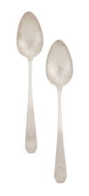 Pair of Connecticut Coin Silver Tablespoons