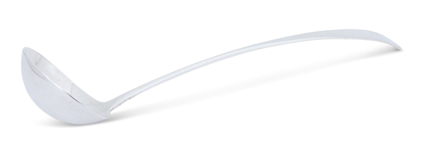 Philadelphia Coin Silver Ladle: Philadelphia Coin Silver Ladlefirst quarter 19th century, Robert Wilson, Sr. (1766-1824), with "down-tipt" handle and oval bowl, no monogram.l. 14-1/4"; 5.81 t. oz. Provenance: The Estate of Stella R.