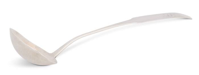 New York "Fiddle" Coin Silver Ladle