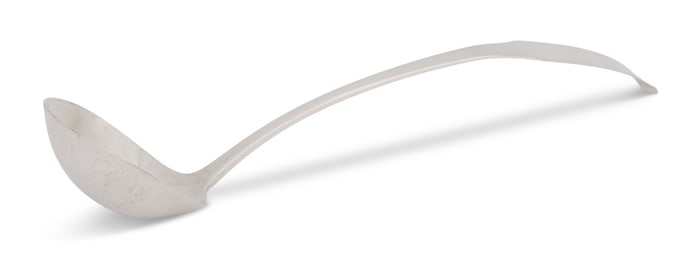 New York "Fiddle" Coin Silver Ladle