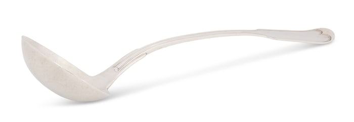 New York "Fiddle Thread" Coin Silver Ladle