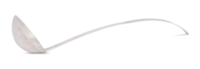 New York "Fiddle" Coin Silver Ladle