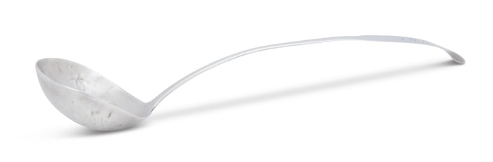 New York "Fiddle" Coin Silver Ladle