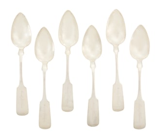Six New York Coin Silver Tablespoons