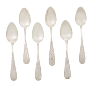 Six Baltimore Coin Silver Teaspoons