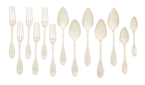 "Tuscan" Coin Silver Flatware