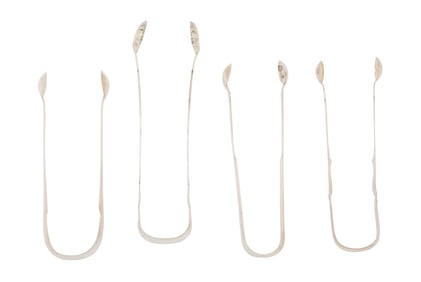 Four Coin Silver Sugar Tongs