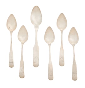 Six American Coin Silver Teaspoons