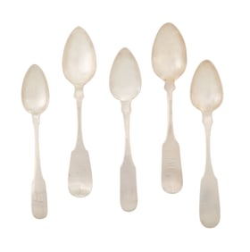 Ten Mid-Atlantic Coin Silver Teaspoons