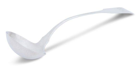 Philadelphia "Fiddle" Coin Silver Ladle