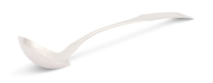 Philadelphia "Fiddle" Coin Silver Ladle