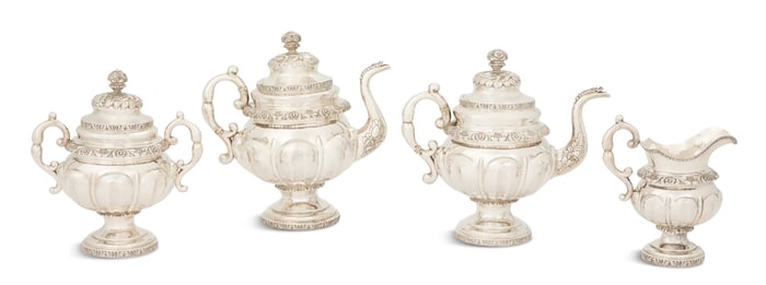 New York Coin Silver Tea Set