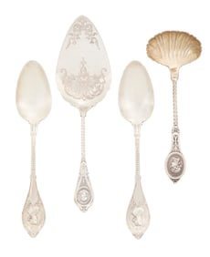 "Medallion" Coin Silver Flatware