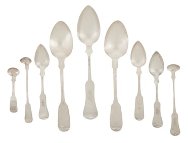 Eighteen Pieces of St. Louis Coin Silver Flatware