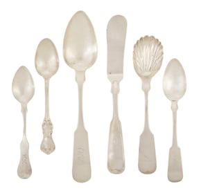 Eleven Pieces of Southern Coin Silver Flatware
