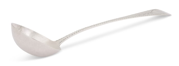 Virginia Bright-Cut Coin Silver Ladle